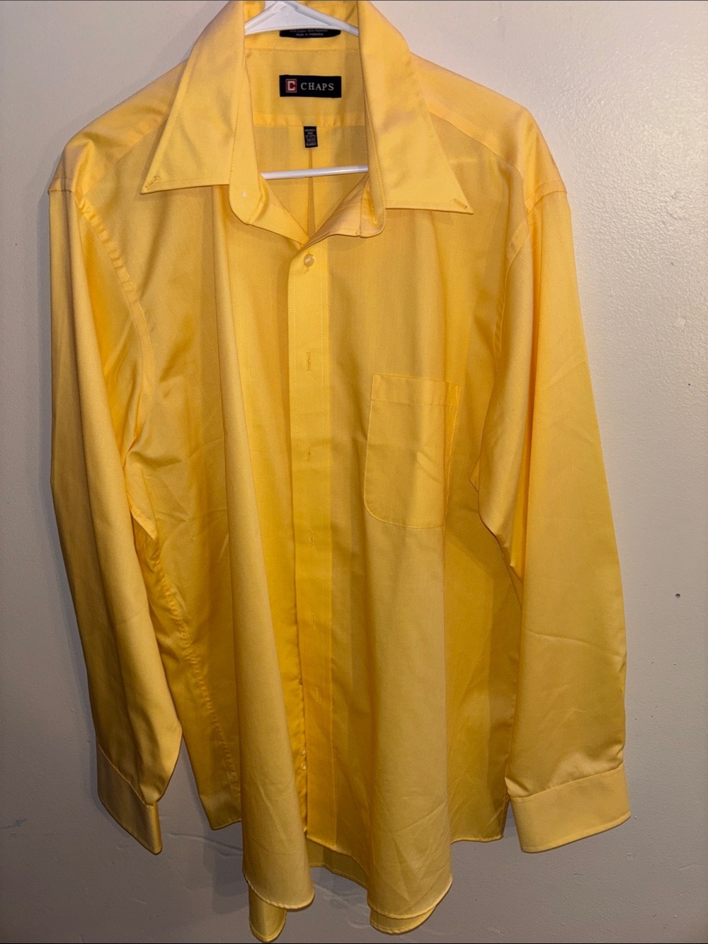 Chaps Men’s Yellow Button-Front Dress Shirt